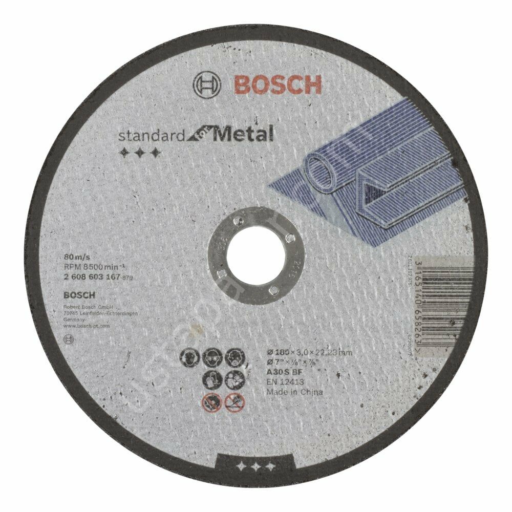 Bosch - 180*3,0 mm Standard Seri Düz Metal Kesme Diski (Taş) 2608603167