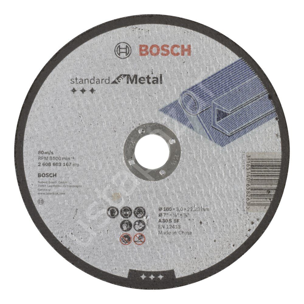 Bosch - 180*3,0 mm Standard Seri Düz Metal Kesme Diski (Taş) 2608603167