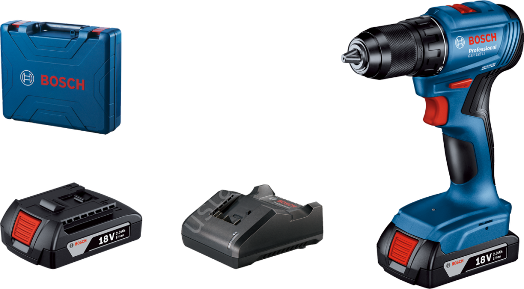 Bosch Professional GSR 185 LI Akülü Delme Vidalama Mak. 2 x 2.0 Ah; Case 06019K3000