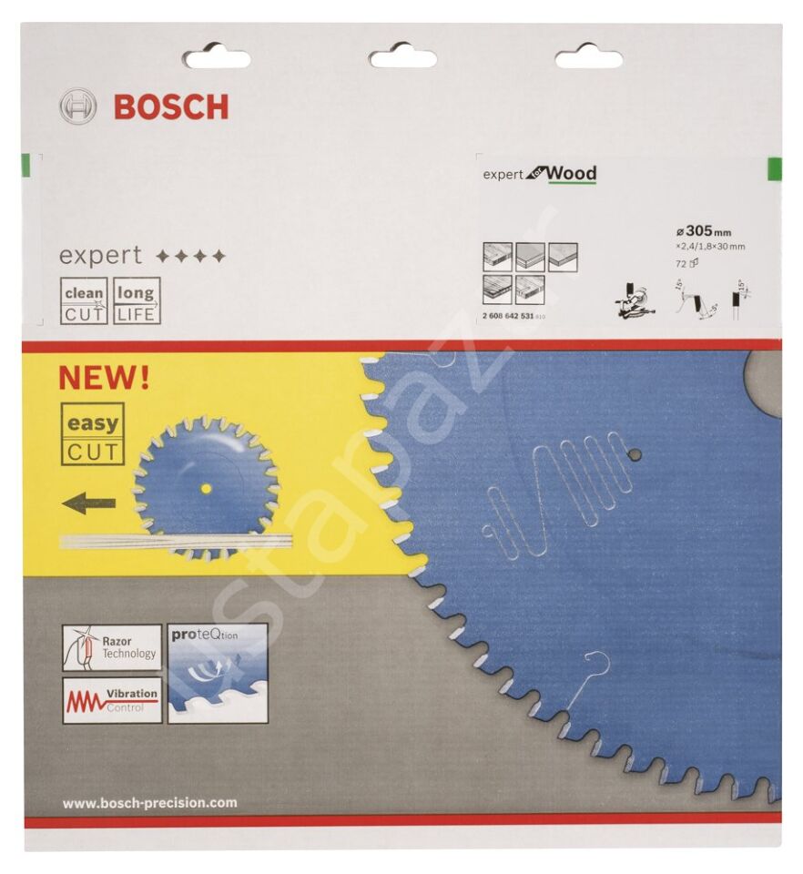Bosch - Expert Serisi Ahşap için Daire Testere Bıçağı 305*30 mm 72 Diş 2608642531