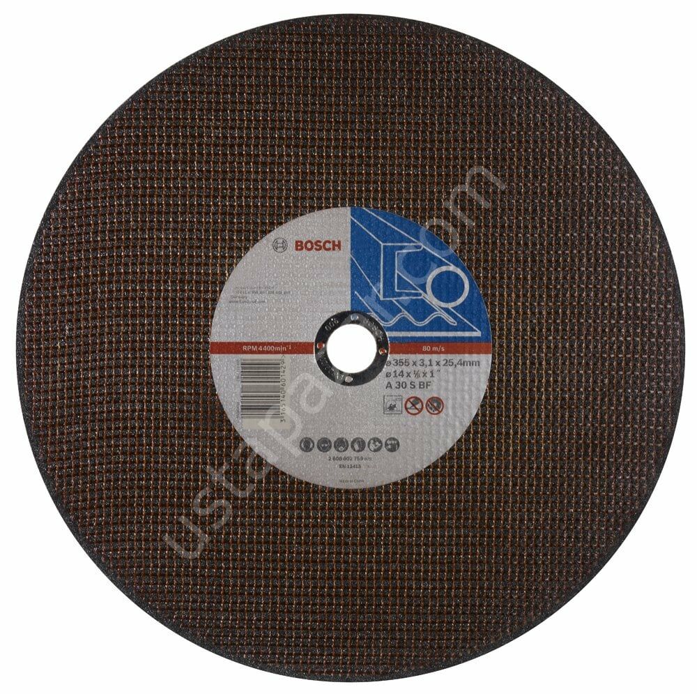Bosch - 355*25,40*3,1 mm Eko Seri Düz Metal Kesme Diski (Taş) Düz 2608602759