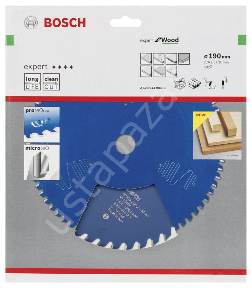Bosch - Expert Serisi Ahşap için Daire Testere Bıçağı 190*30 mm 40 Diş 2608644084