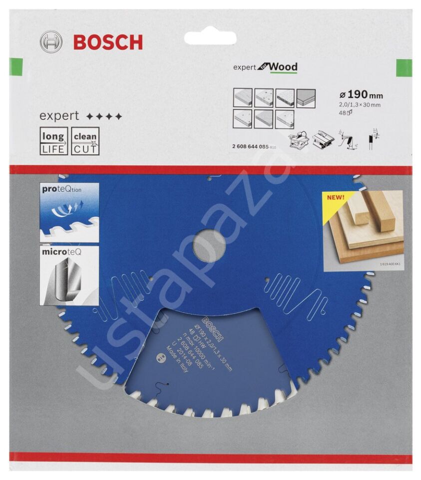 Bosch - Expert Serisi Ahşap için Daire Testere Bıçağı 190*30 mm 48 Diş 2608644085