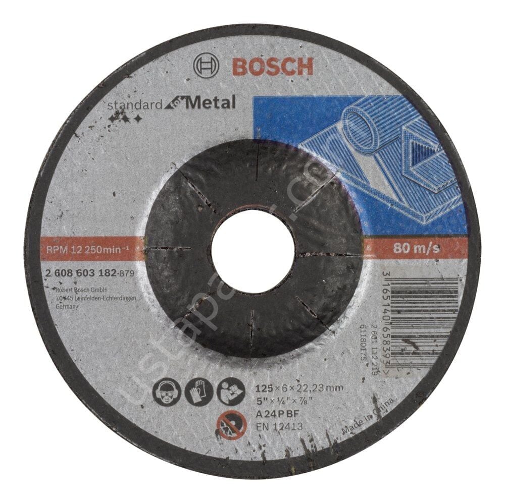 Bosch - 125*6,0 mm Standard Seri Bombeli Metal Taşlama Diski (Taş) 2608603182