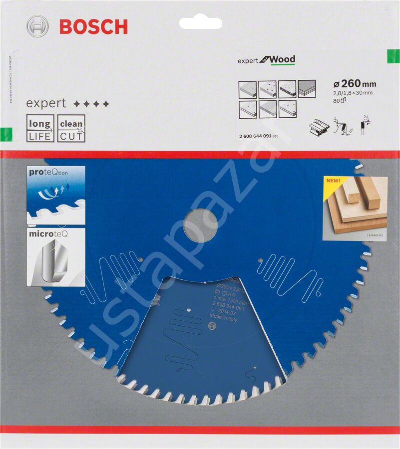 Bosch - Expert Serisi Ahşap için Daire Testere Bıçağı 260*30 mm 80 Diş 2608644091