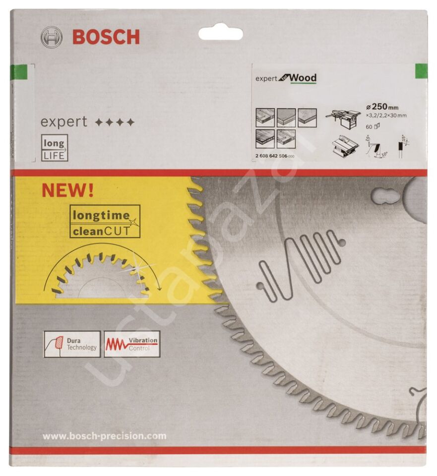 Bosch - Expert Serisi Ahşap için Daire Testere Bıçağı 250*30 mm 60 Diş 2608642506
