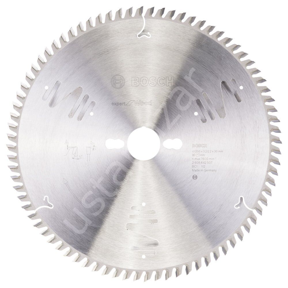 Bosch - Expert Serisi Ahşap için Daire Testere Bıçağı 250*30 mm 80 Diş 2608642507