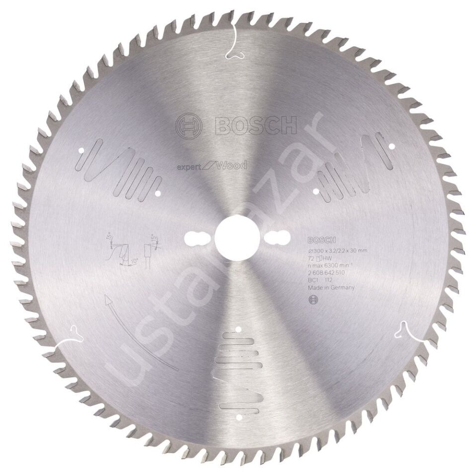 Bosch - Expert Serisi Ahşap için Daire Testere Bıçağı 300*30 mm 72 Diş 2608642510