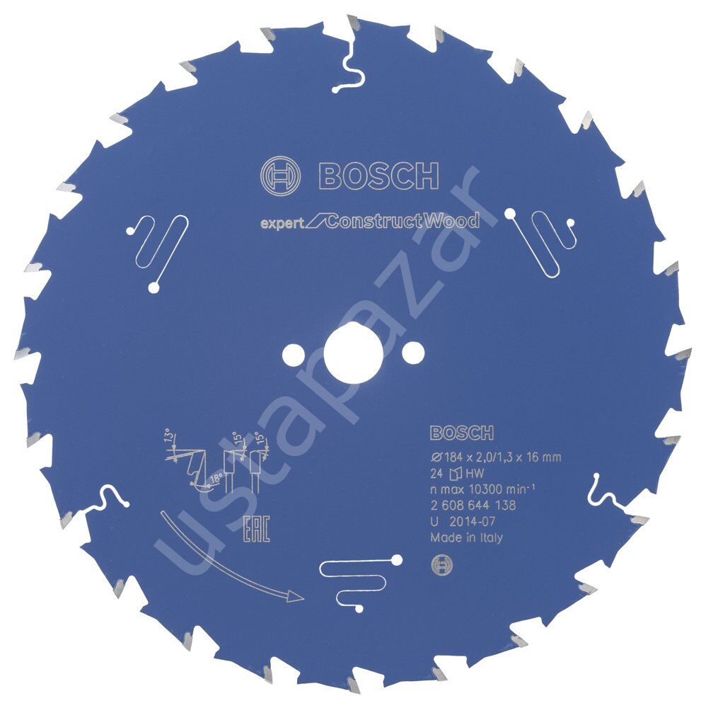 Bosch - Expert Serisi İnşaat Ahşabı için Daire Testere Bıçağı 184*16 mm 24 Diş 2608644138