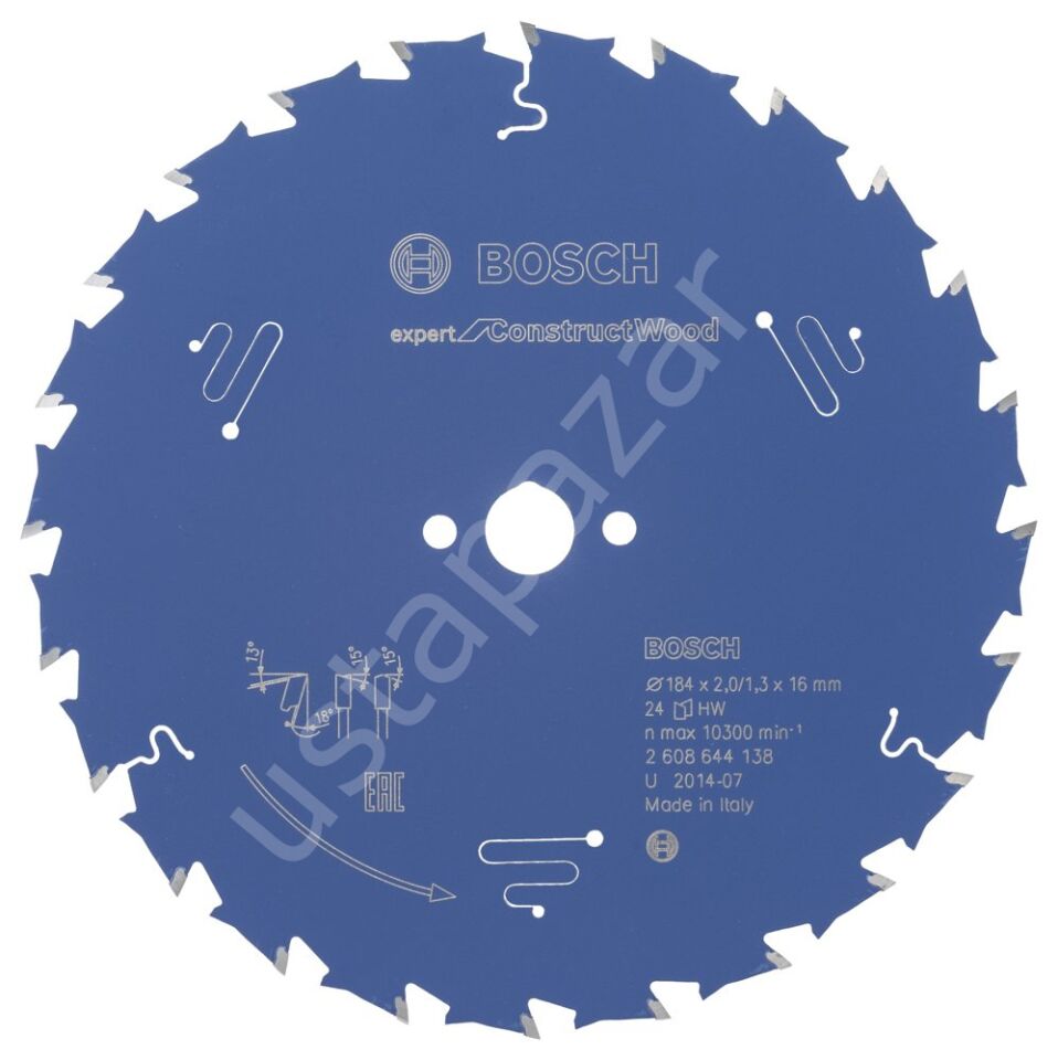 Bosch - Expert Serisi İnşaat Ahşabı için Daire Testere Bıçağı 184*16 mm 24 Diş 2608644138