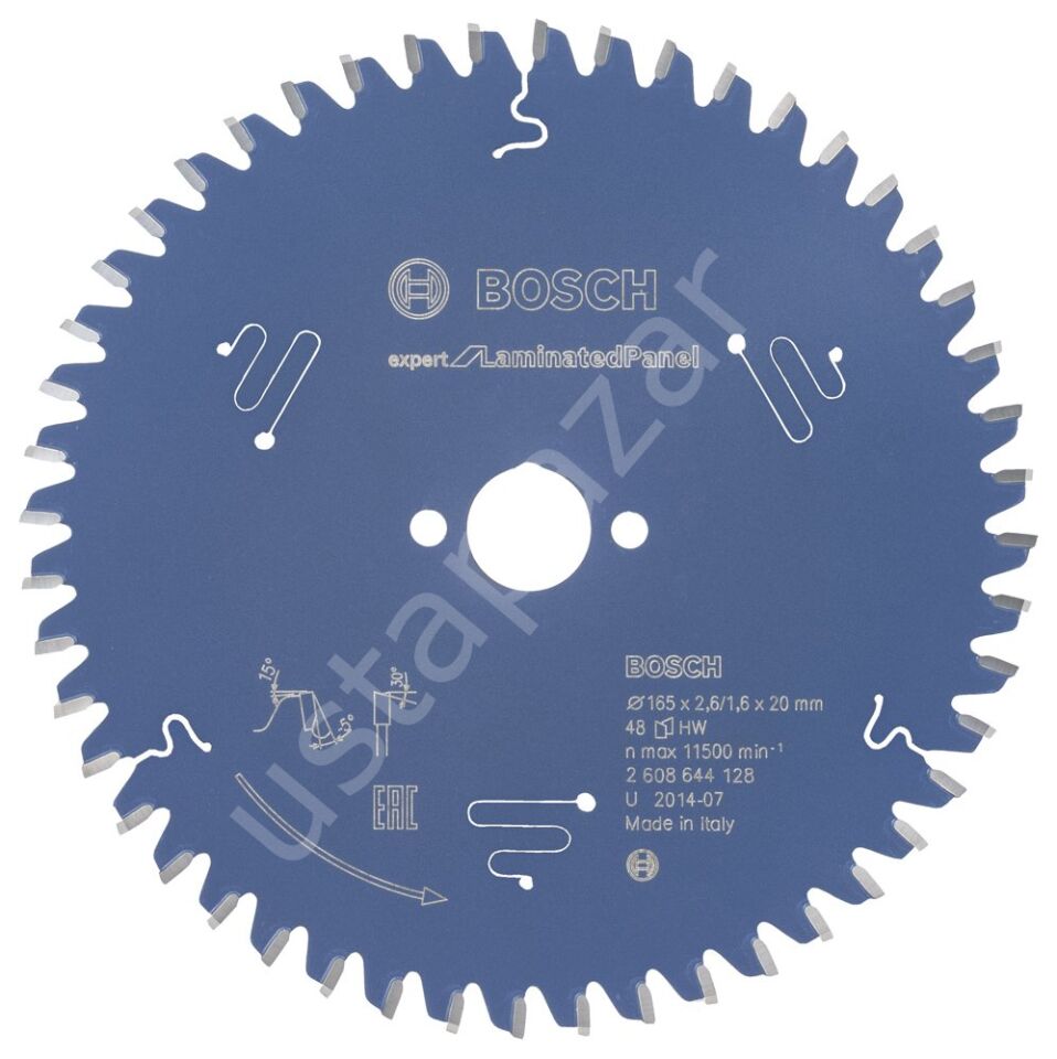 Bosch - Expert Serisi Lamine Panel için Daire Testere Bıçağı 165*20 mm 48 Diş 2608644128