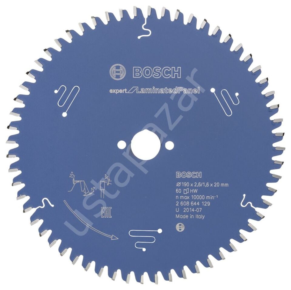 Bosch - Expert Serisi Lamine Panel için Daire Testere Bıçağı 190*20 mm 60 Diş 2608644129