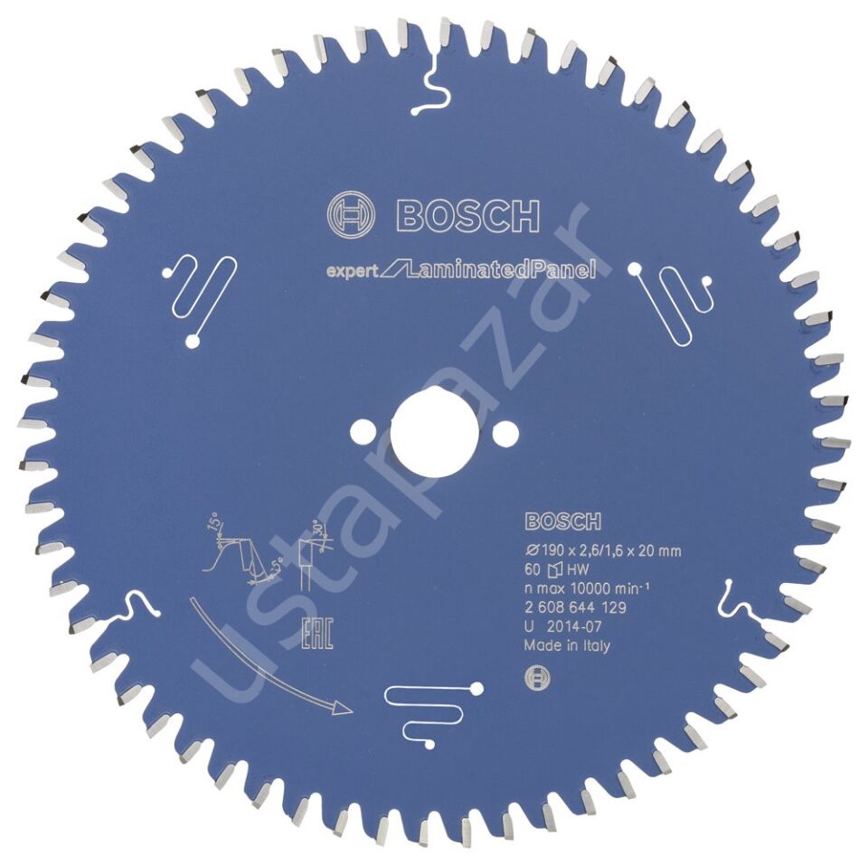 Bosch - Expert Serisi Lamine Panel için Daire Testere Bıçağı 190*20 mm 60 Diş 2608644129