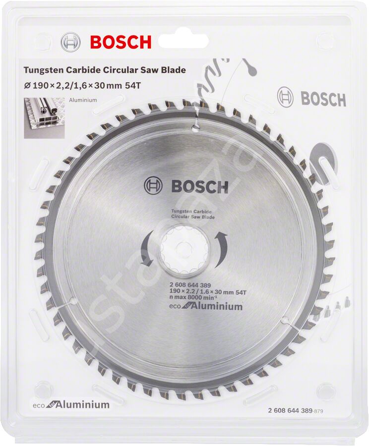 Bosch - Optiline Eco Serisi Alüminyum için Daire Testere Bıçağı 190*30 54 Diş 2608644389