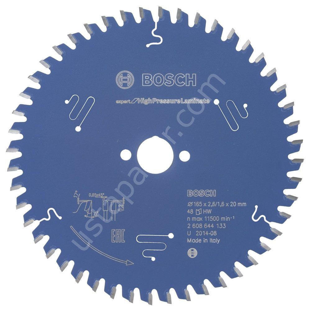 Bosch - Expert Serisi Yüksek Basınçlı Lamine Panel ve Trespa için Daire Testere Bıçağı 165*20 mm 48 Diş 2608644133