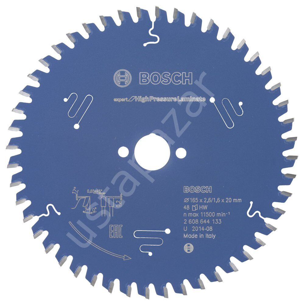 Bosch - Expert Serisi Yüksek Basınçlı Lamine Panel ve Trespa için Daire Testere Bıçağı 165*20 mm 48 Diş 2608644133