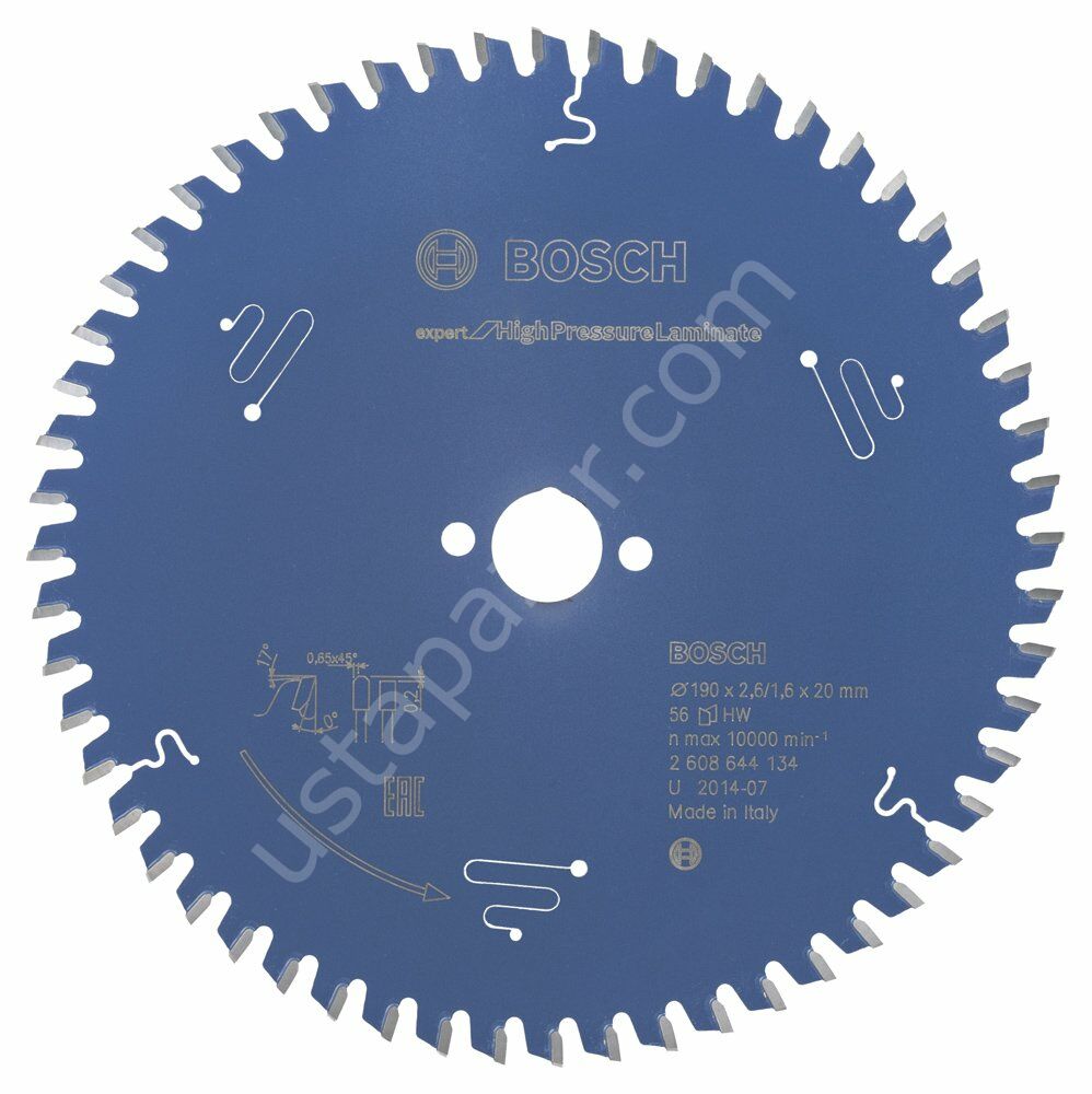 Bosch - Expert Serisi Yüksek Basınçlı Lamine Panel ve Trespa için Daire Testere Bıçağı 190*20 mm 56 Diş 2608644134