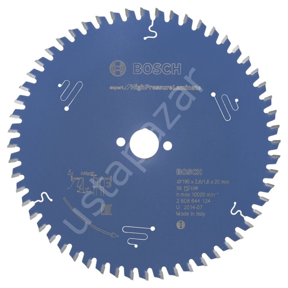 Bosch - Expert Serisi Yüksek Basınçlı Lamine Panel ve Trespa için Daire Testere Bıçağı 190*20 mm 56 Diş 2608644134