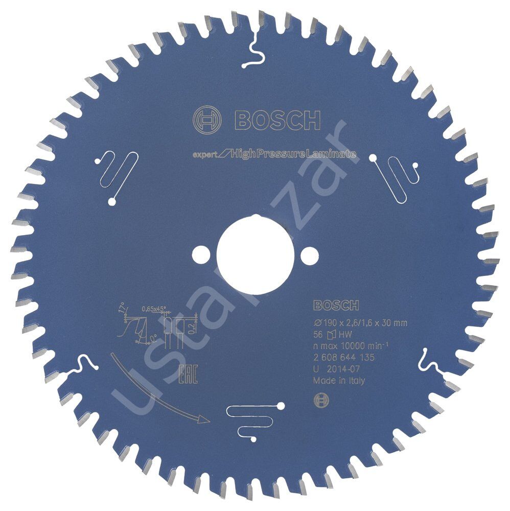 Bosch - Expert Serisi Yüksek Basınçlı Lamine Panel ve Trespa için Daire Testere Bıçağı 190*30 mm 56 Diş 2608644135