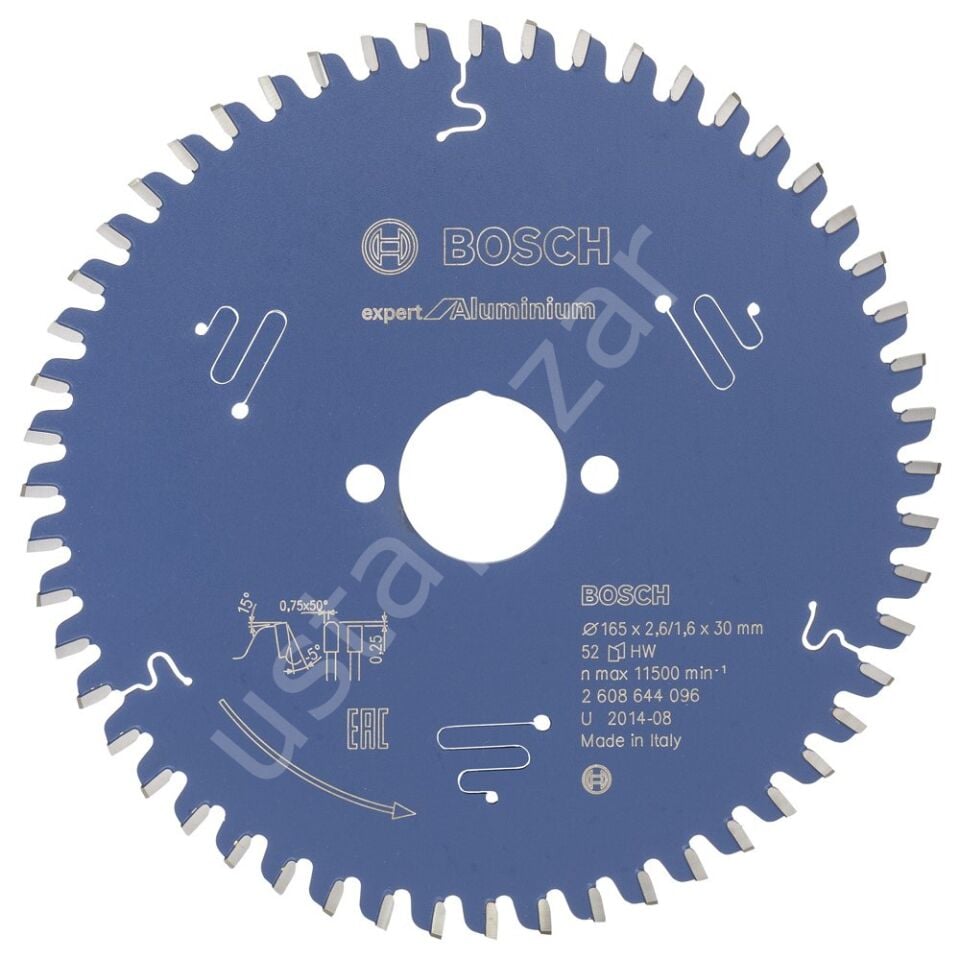 Bosch - Expert Serisi Alüminyum için Daire Testere Bıçağı 165*30 mm 52 Diş 2608644096