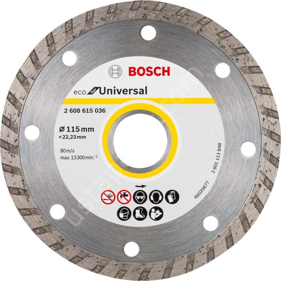 Bosch - Ekonomik Seri 9+1 Genel Yapı Malzemeleri İçin Elmas Kesme Diski 115 mm Turbo 2608615045