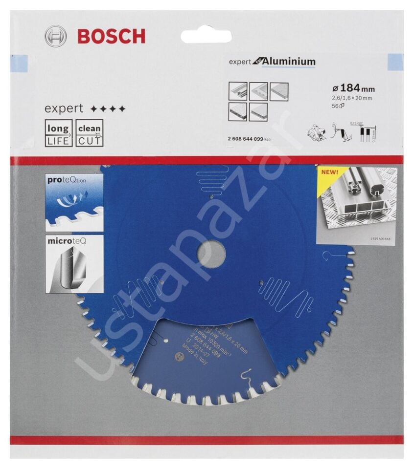 Bosch - Expert Serisi Alüminyum için Daire Testere Bıçağı 184*20 mm 56 Diş 2608644099