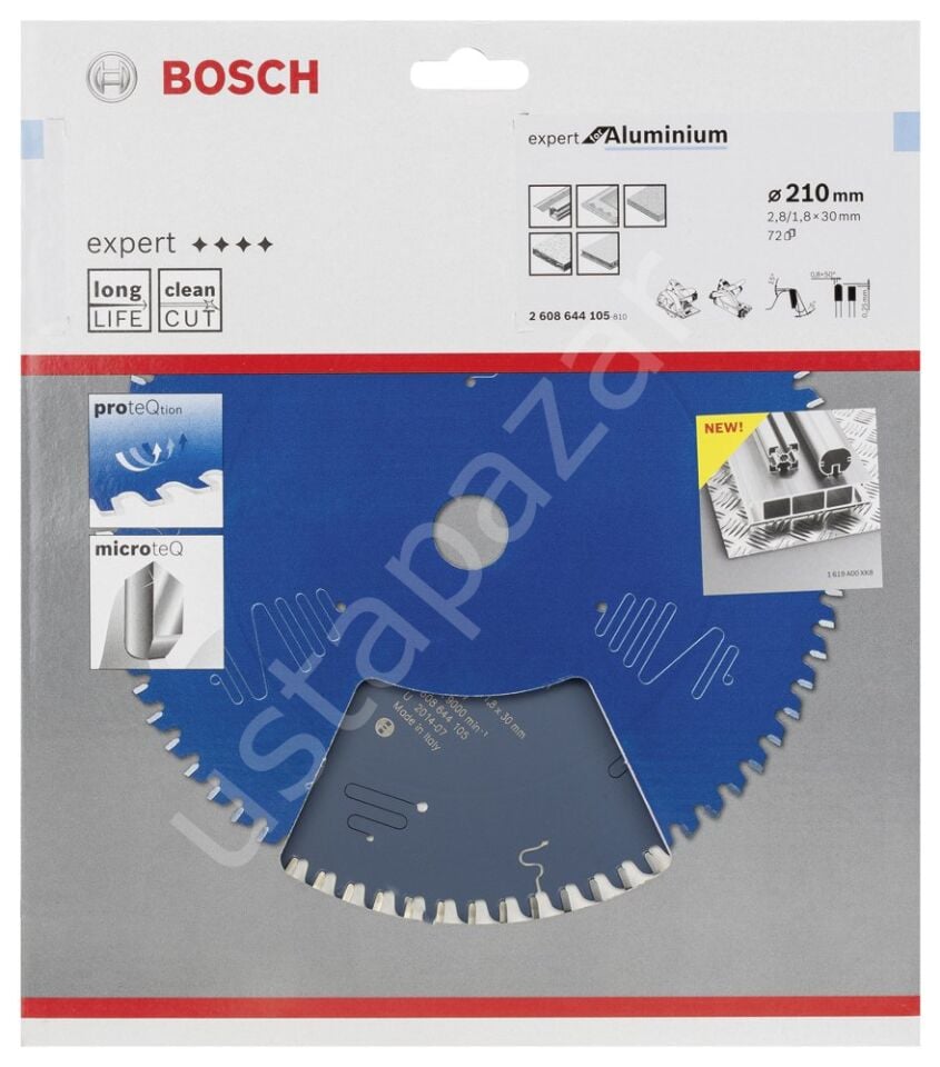 Bosch - Expert Serisi Alüminyum için Daire Testere Bıçağı 210*30 mm 72 Diş 2608644105