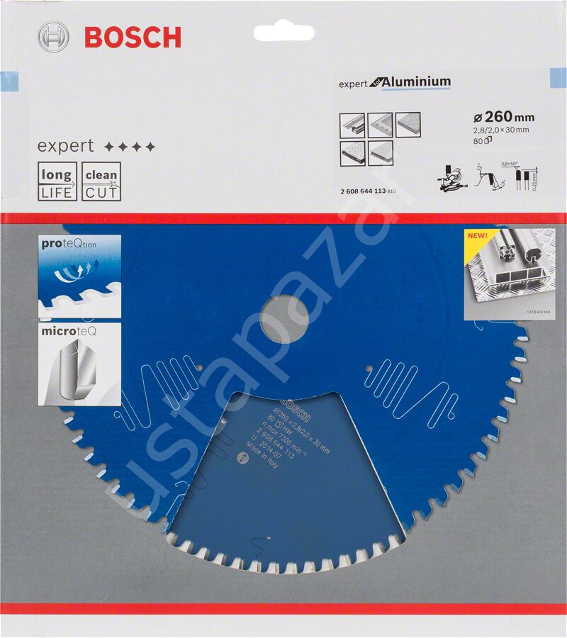 Bosch - Expert Serisi Alüminyum için Daire Testere Bıçağı 260*30 mm 80 Diş 2608644113