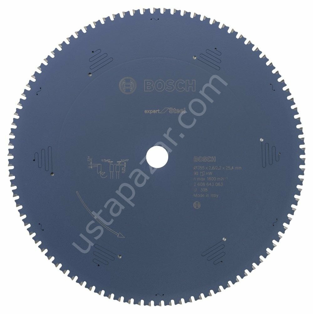 Bosch - Expert Serisi Metal için Daire Testere Bıçağı 355*25,40 mm 90 Diş 2608643063