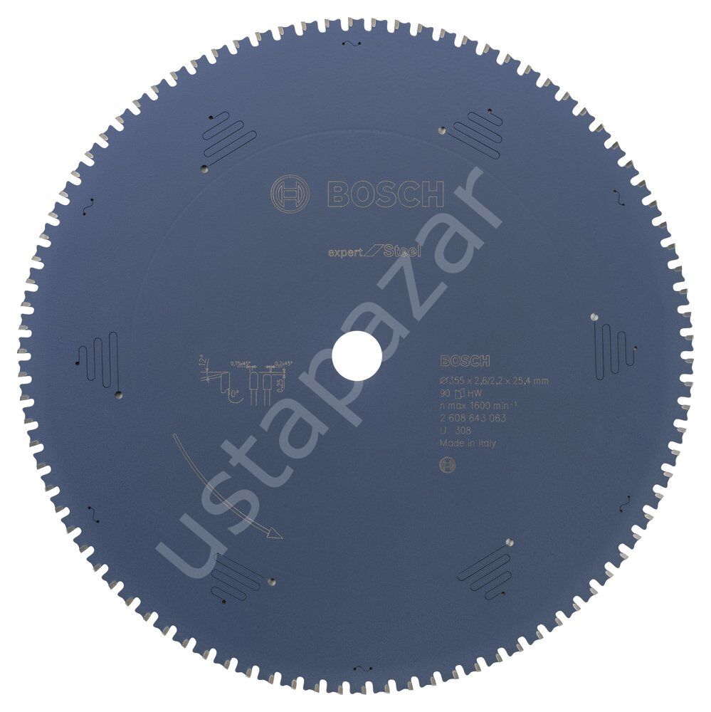 Bosch - Expert Serisi Metal için Daire Testere Bıçağı 355*25,40 mm 90 Diş 2608643063
