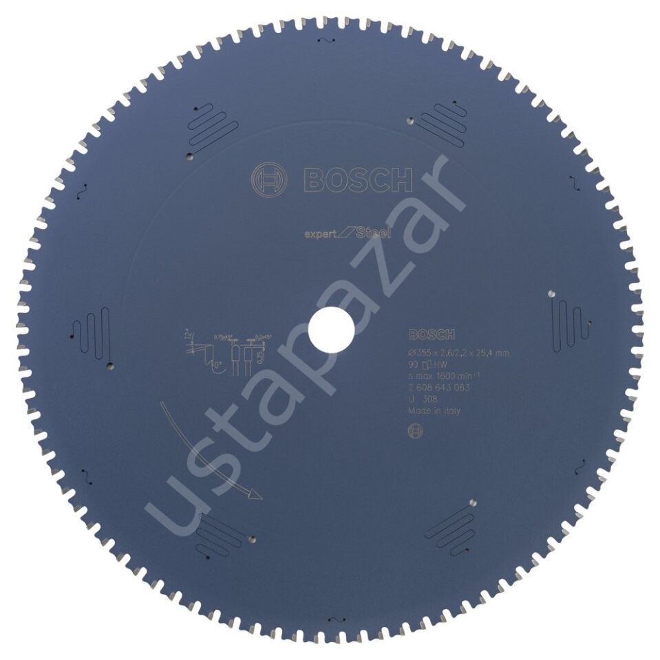 Bosch - Expert Serisi Metal için Daire Testere Bıçağı 355*25,40 mm 90 Diş 2608643063