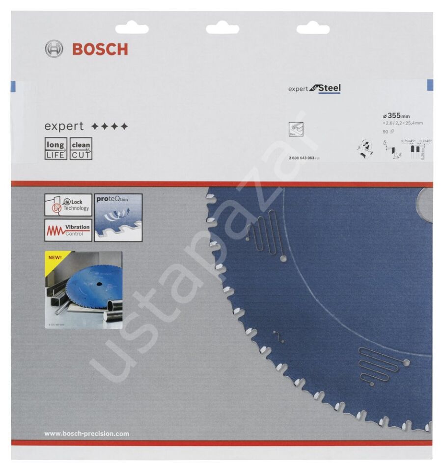 Bosch - Expert Serisi Metal için Daire Testere Bıçağı 355*25,40 mm 90 Diş 2608643063
