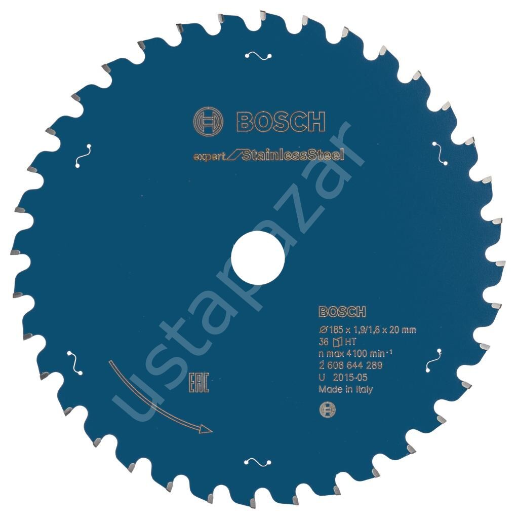 Bosch - Expert Serisi Paslanmaz Çelik için Daire Testere Bıçağı 185*20 mm 36 Diş 2608644289