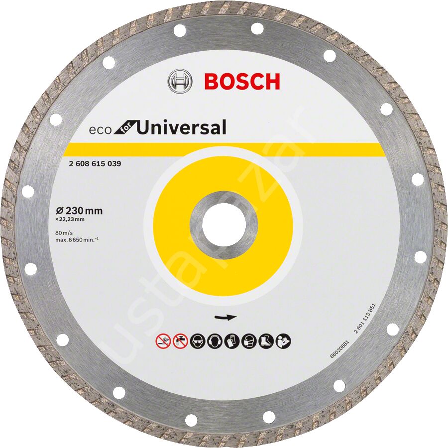 Bosch - Ekonomik Seri Genel Yapı Malzemeleri İçin Elmas Kesme Diski 230 mm Turbo 2608615039