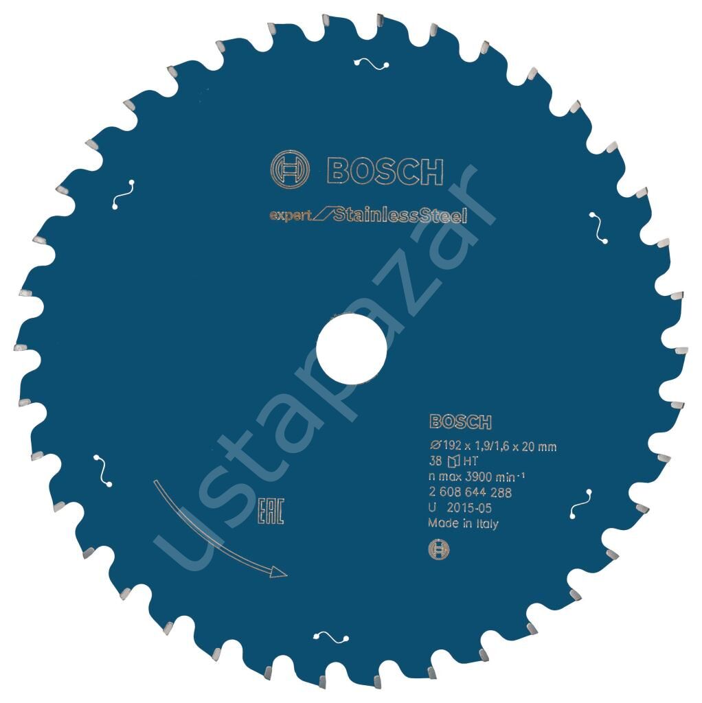 Bosch - Expert Serisi Paslanmaz Çelik için Daire Testere Bıçağı 192*20 mm 38 Diş 2608644288