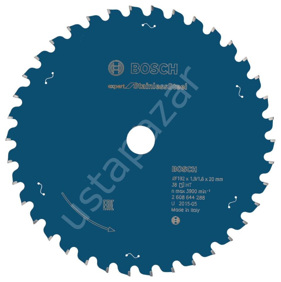 Bosch - Expert Serisi Paslanmaz Çelik için Daire Testere Bıçağı 192*20 mm 38 Diş 2608644288