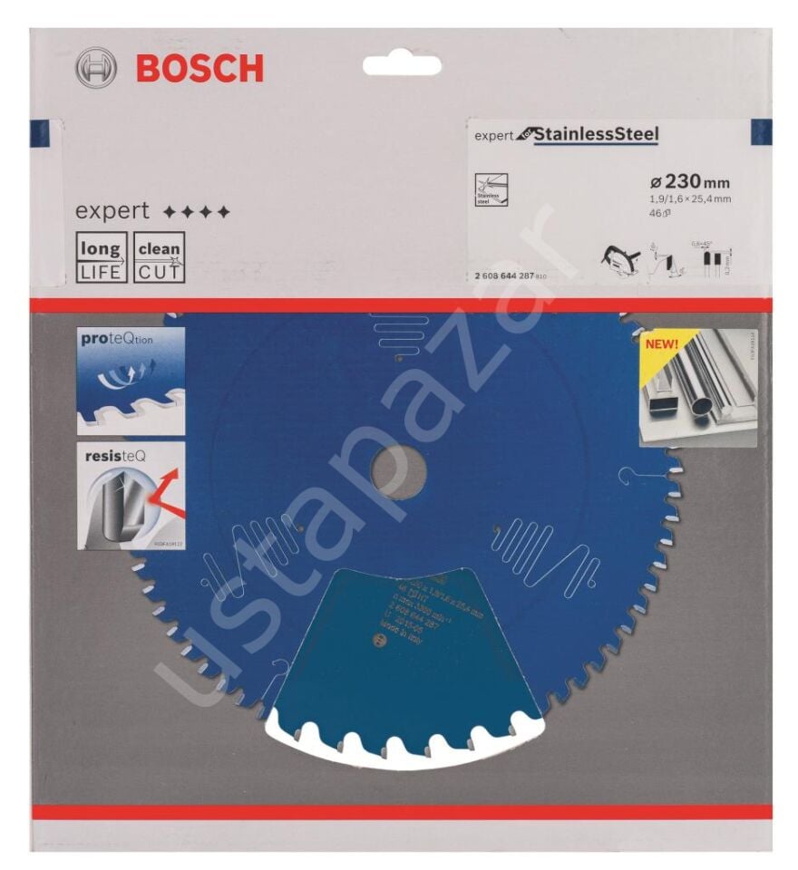Bosch - Expert Serisi Paslanmaz Çelik için Daire Testere Bıçağı 230*25,4 mm 46 Diş 2608644287
