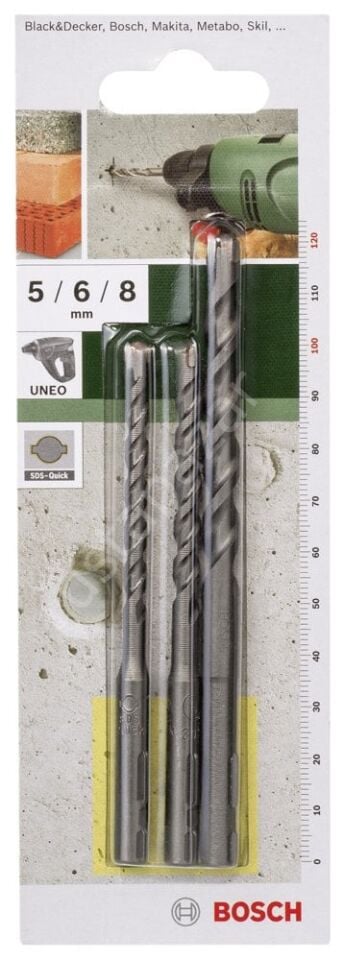 Bosch - SDS-Quick, Uneo için Beton Matkap Ucu SETİ 5-6-8 mm 2609256908