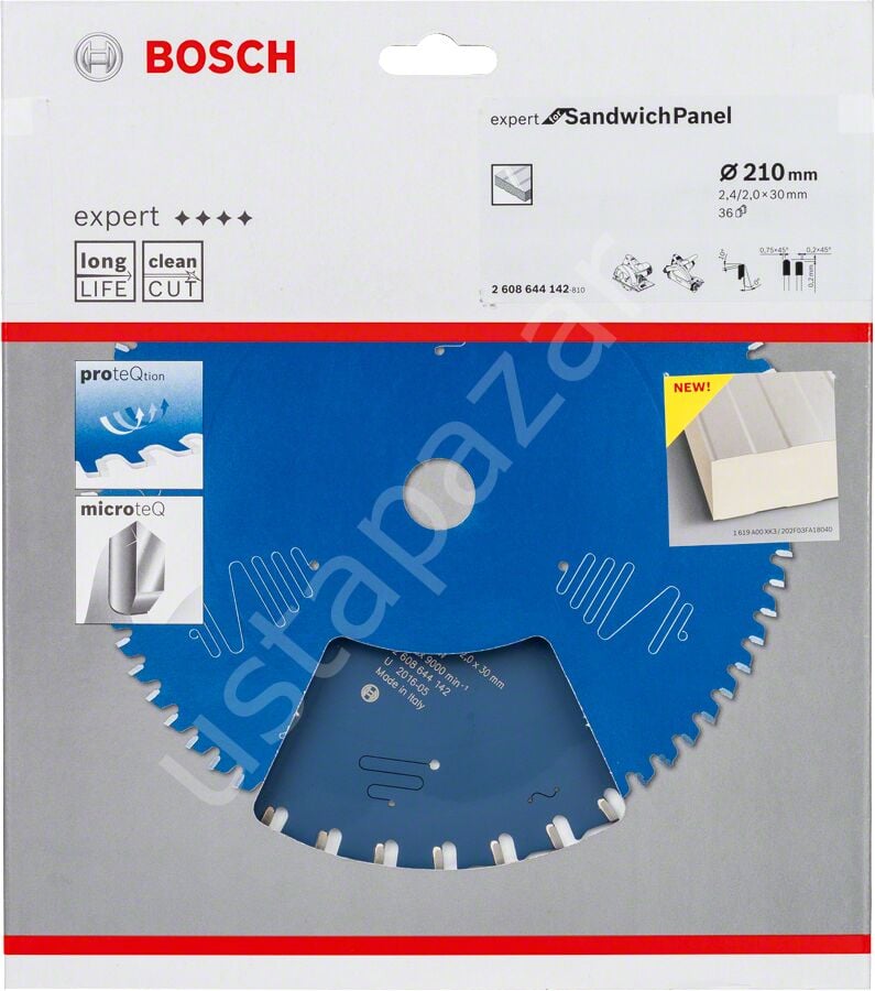 Bosch - Expert Serisi Çelik Levhalı Sandviç Panelleri için Daire Testere Bıçağı 210*30 mm 36 Diş 2608644142