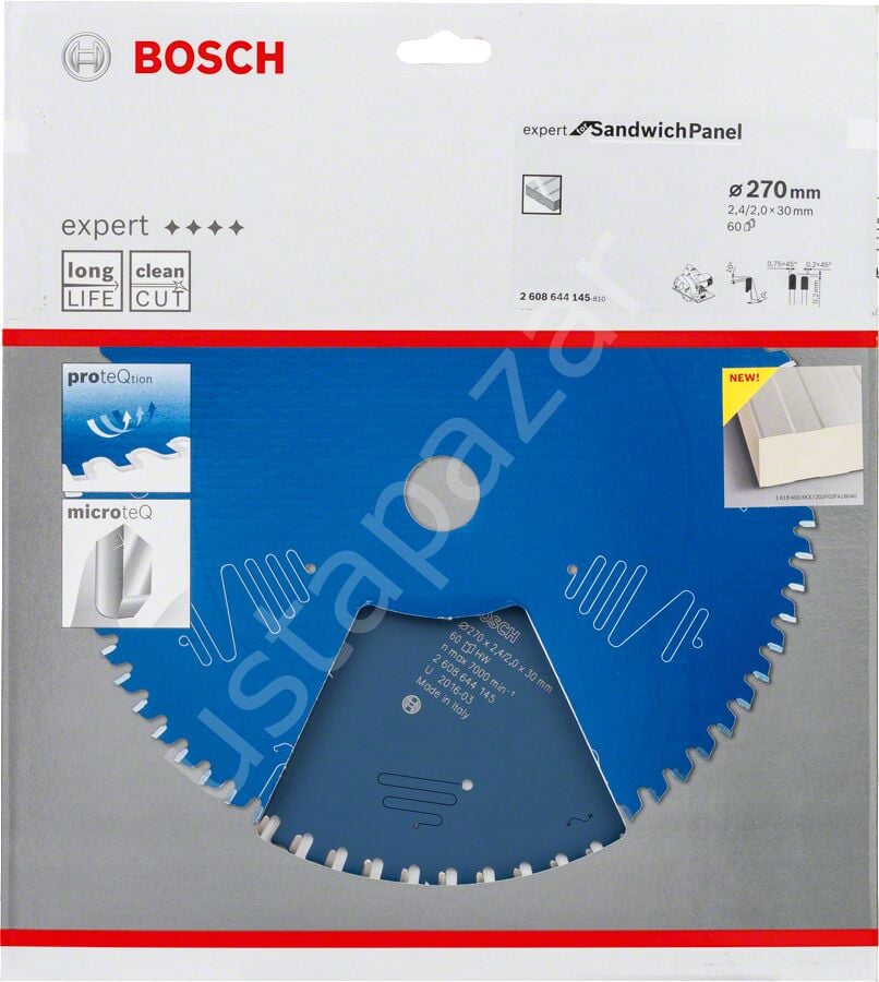 Bosch - Expert Serisi Çelik Levhalı Sandviç Panelleri için Daire Testere Bıçağı 270*30 mm 60 Diş 2608644145