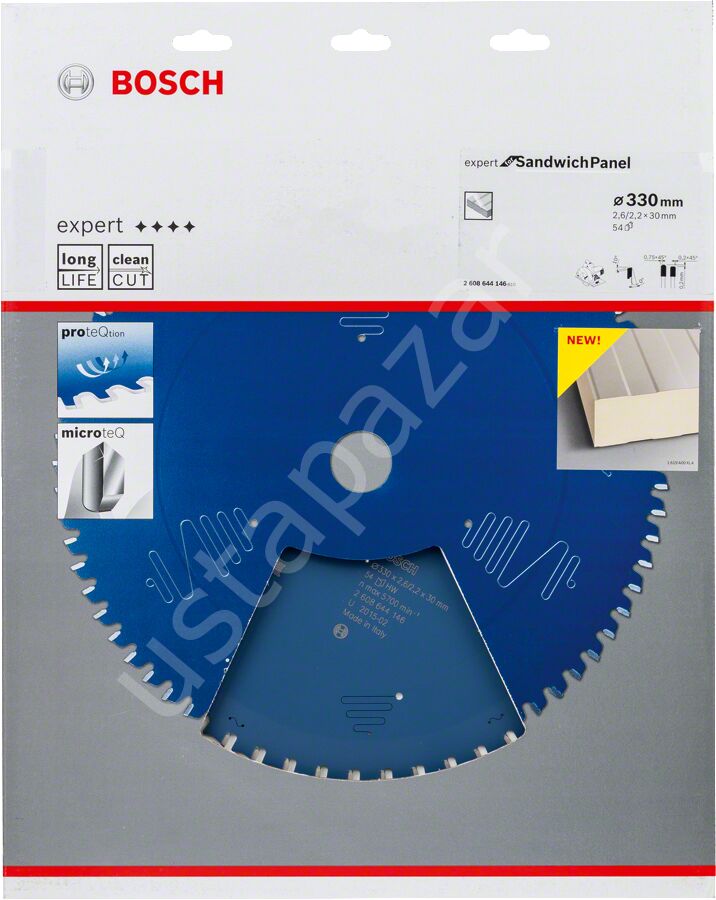 Bosch - Expert Serisi Çelik Levhalı Sandviç Panelleri için Daire Testere Bıçağı 330*30 mm 54 Diş 2608644146