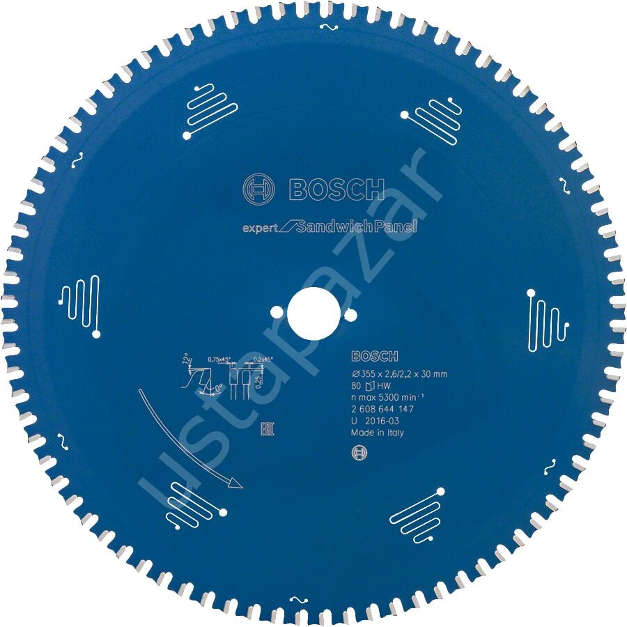 Bosch - Expert Serisi Çelik Levhalı Sandviç Panelleri için Daire Testere Bıçağı 355*30 mm 80 Diş 2608644147