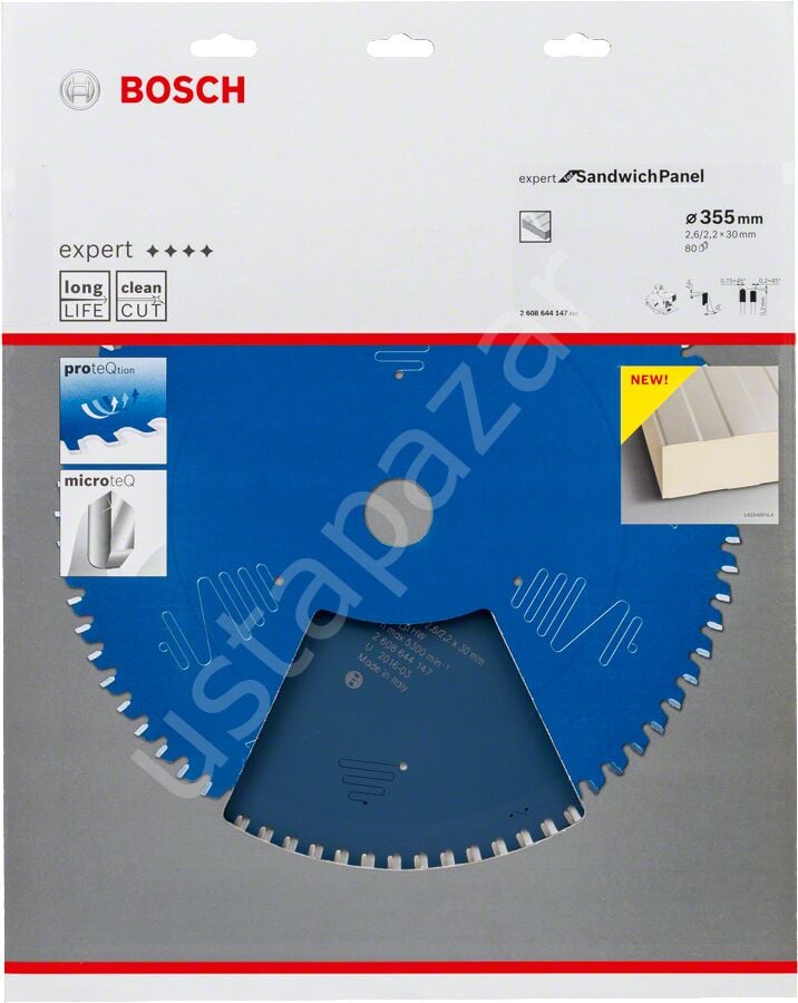 Bosch - Expert Serisi Çelik Levhalı Sandviç Panelleri için Daire Testere Bıçağı 355*30 mm 80 Diş 2608644147