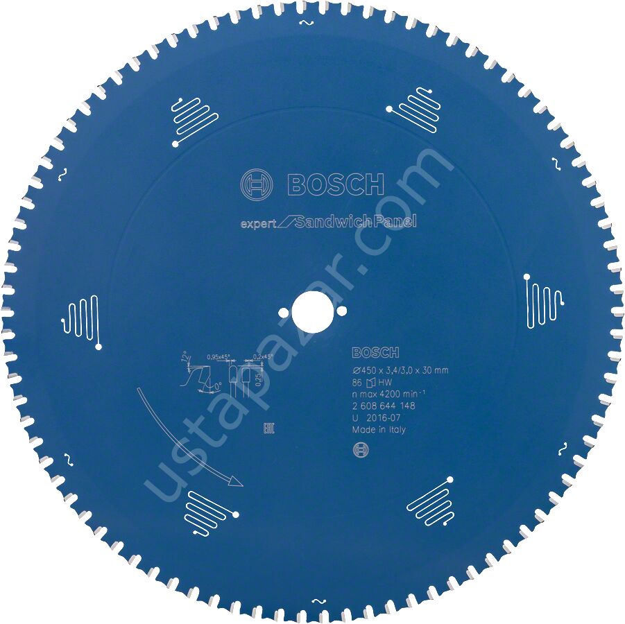 Bosch - Expert Serisi Çelik Levhalı Sandviç Panelleri için Daire Testere Bıçağı 450*30 mm 86 Diş 2608644148