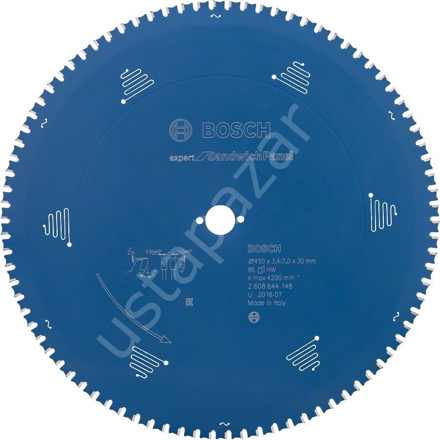 Bosch - Expert Serisi Çelik Levhalı Sandviç Panelleri için Daire Testere Bıçağı 450*30 mm 86 Diş 2608644148