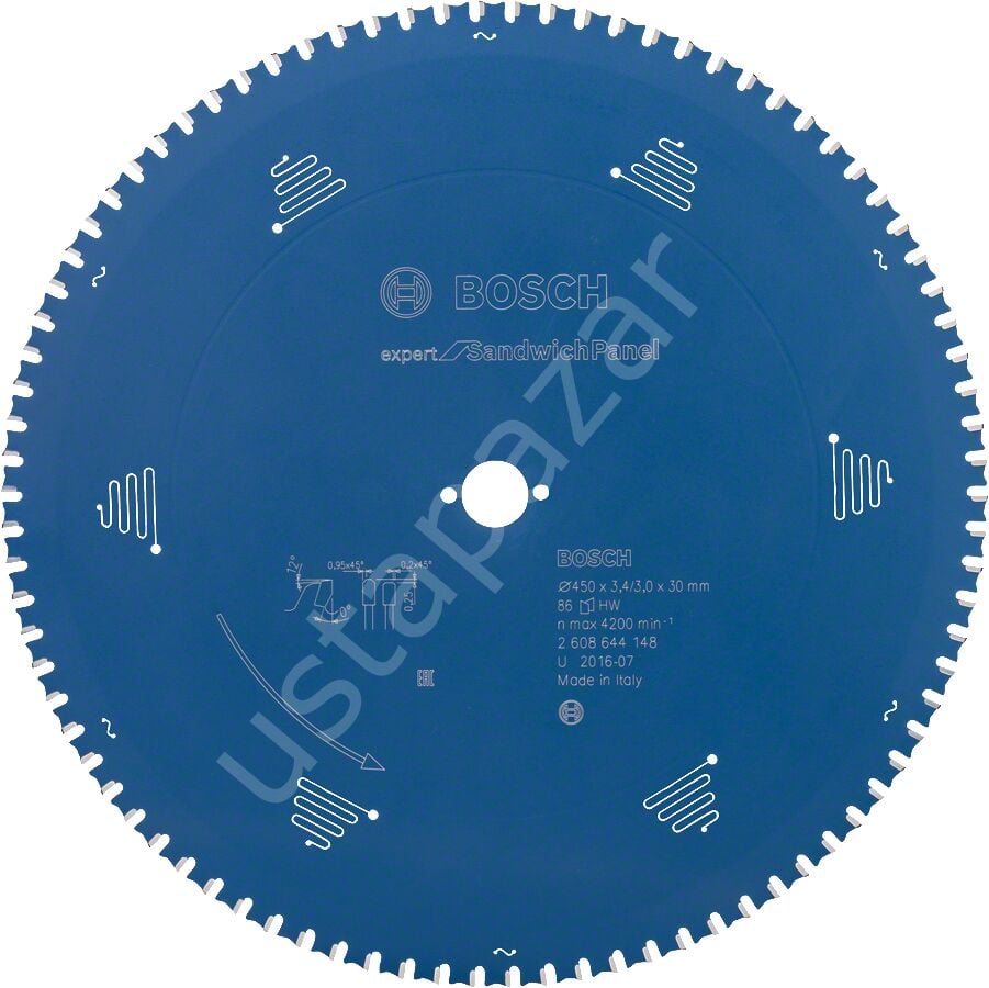 Bosch - Expert Serisi Çelik Levhalı Sandviç Panelleri için Daire Testere Bıçağı 450*30 mm 86 Diş 2608644148