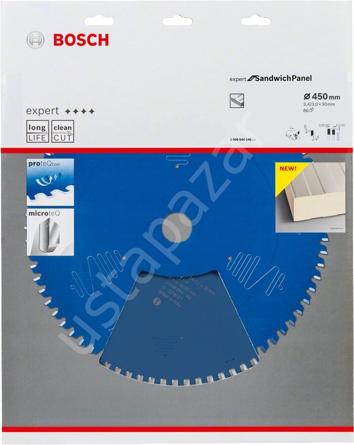 Bosch - Expert Serisi Çelik Levhalı Sandviç Panelleri için Daire Testere Bıçağı 450*30 mm 86 Diş 2608644148