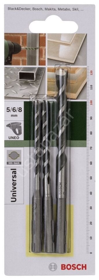 Bosch - SDS-Quick, Uneo için Çok Amaçlı Matkap Ucu SETİ 5-6-8 mm 2609256918