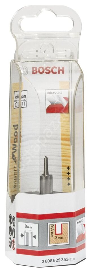 Bosch - Expert Serisi Ahşap İçin Çift Bıçaklı, Tam Sert Metal Kanal Freze Ucu 8*3*50,7 mm 2608629353