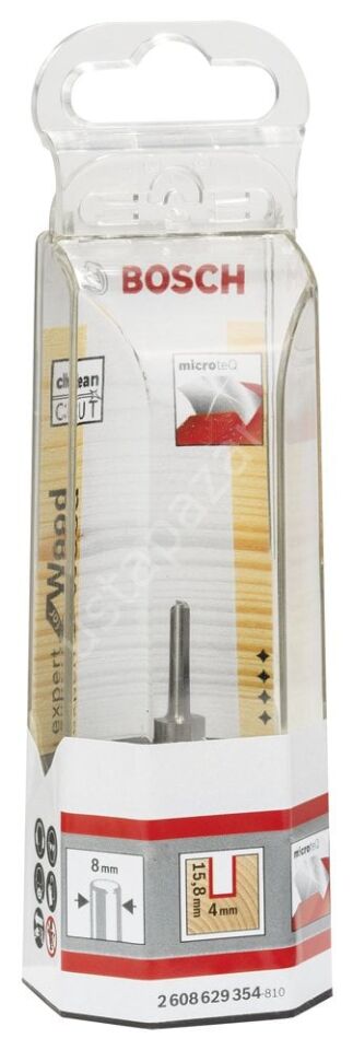 Bosch - Expert Serisi Ahşap İçin Çift Bıçaklı, Tam Sert Metal Kanal Freze Ucu 8*4*50,7 mm 2608629354